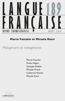 Langue française n° 189 (1/2016) Métaphore et métaphores