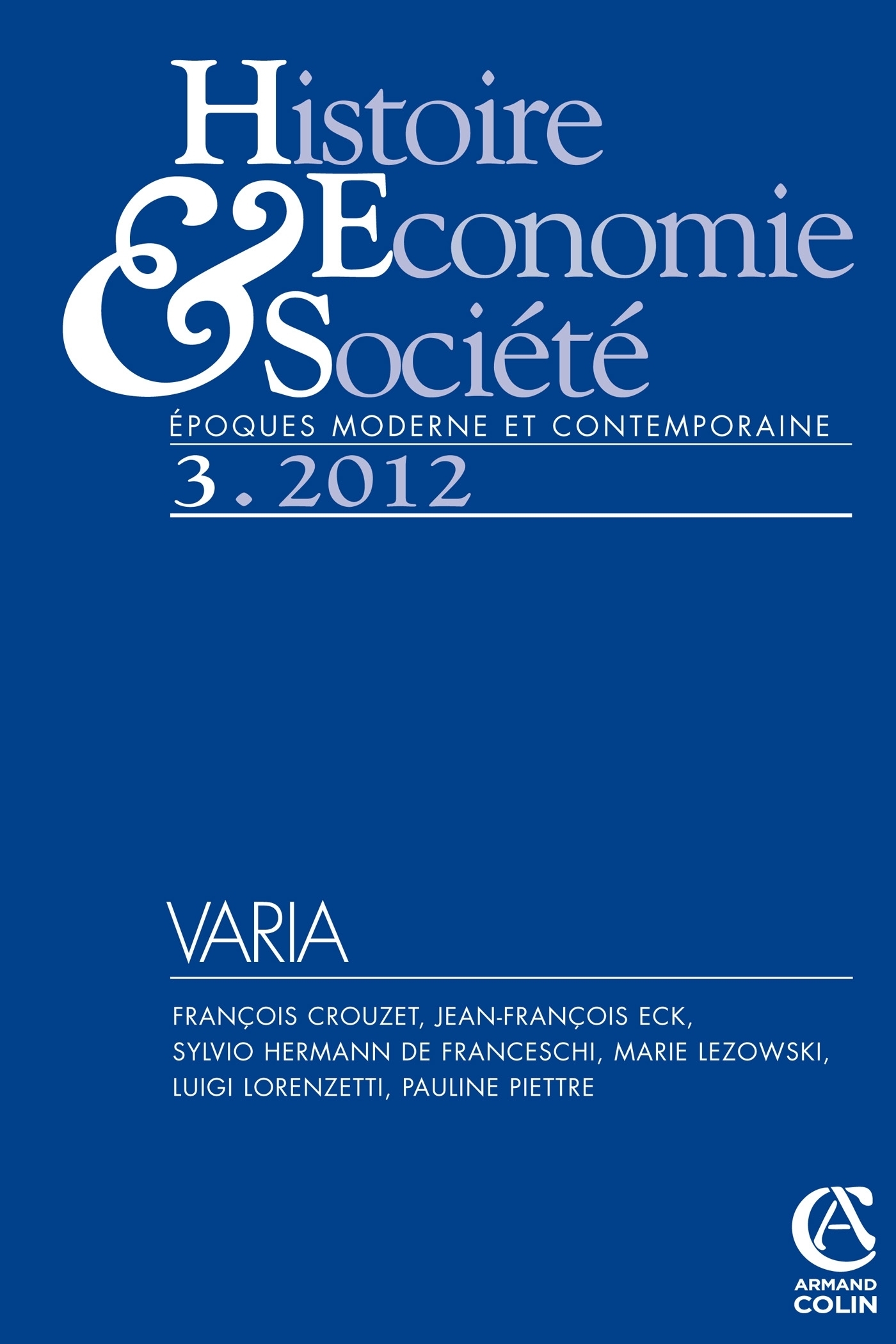 Histoire, économie & société (3/2012)