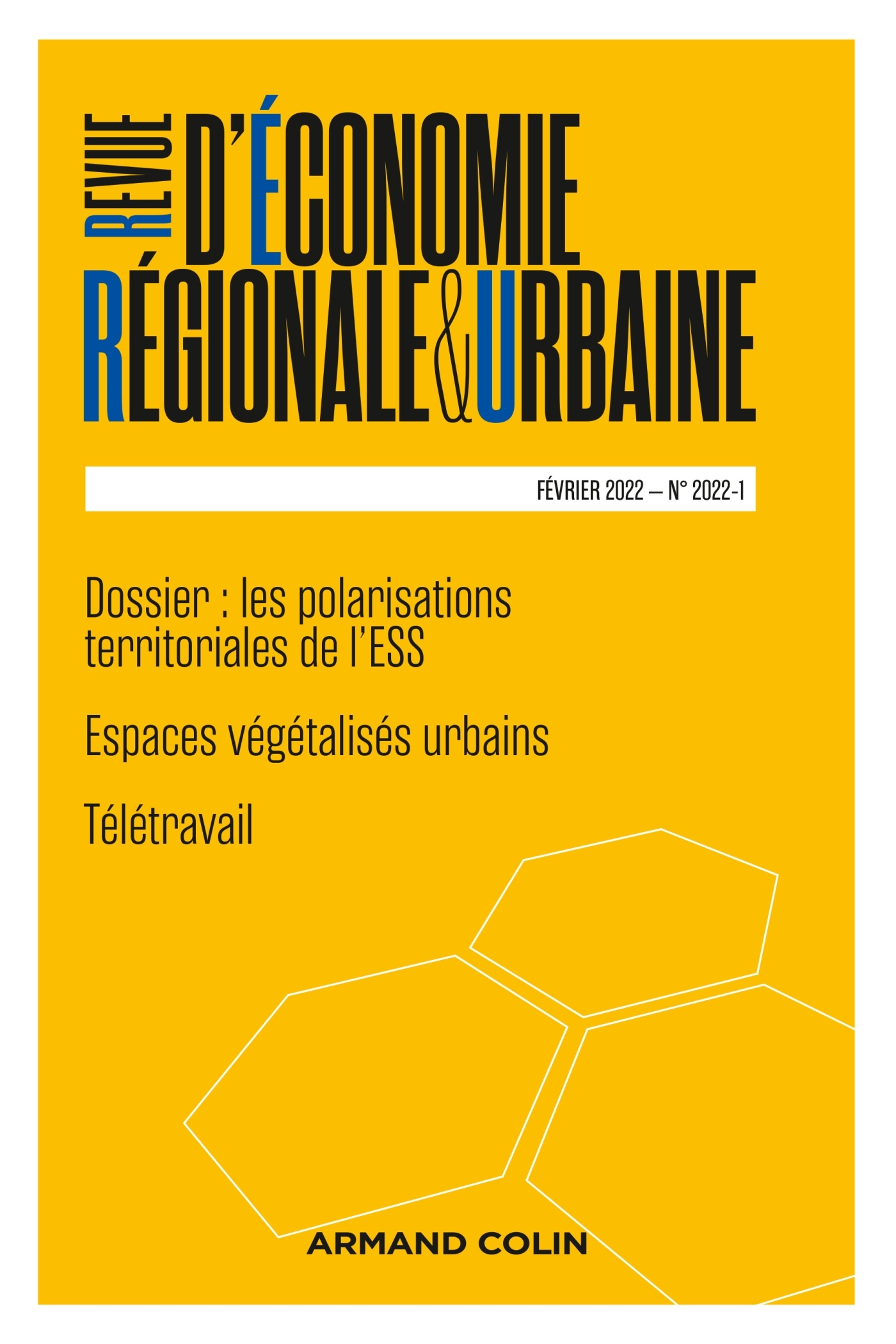Revue d'économie régionale et urbaine Nº1/2022 Varia