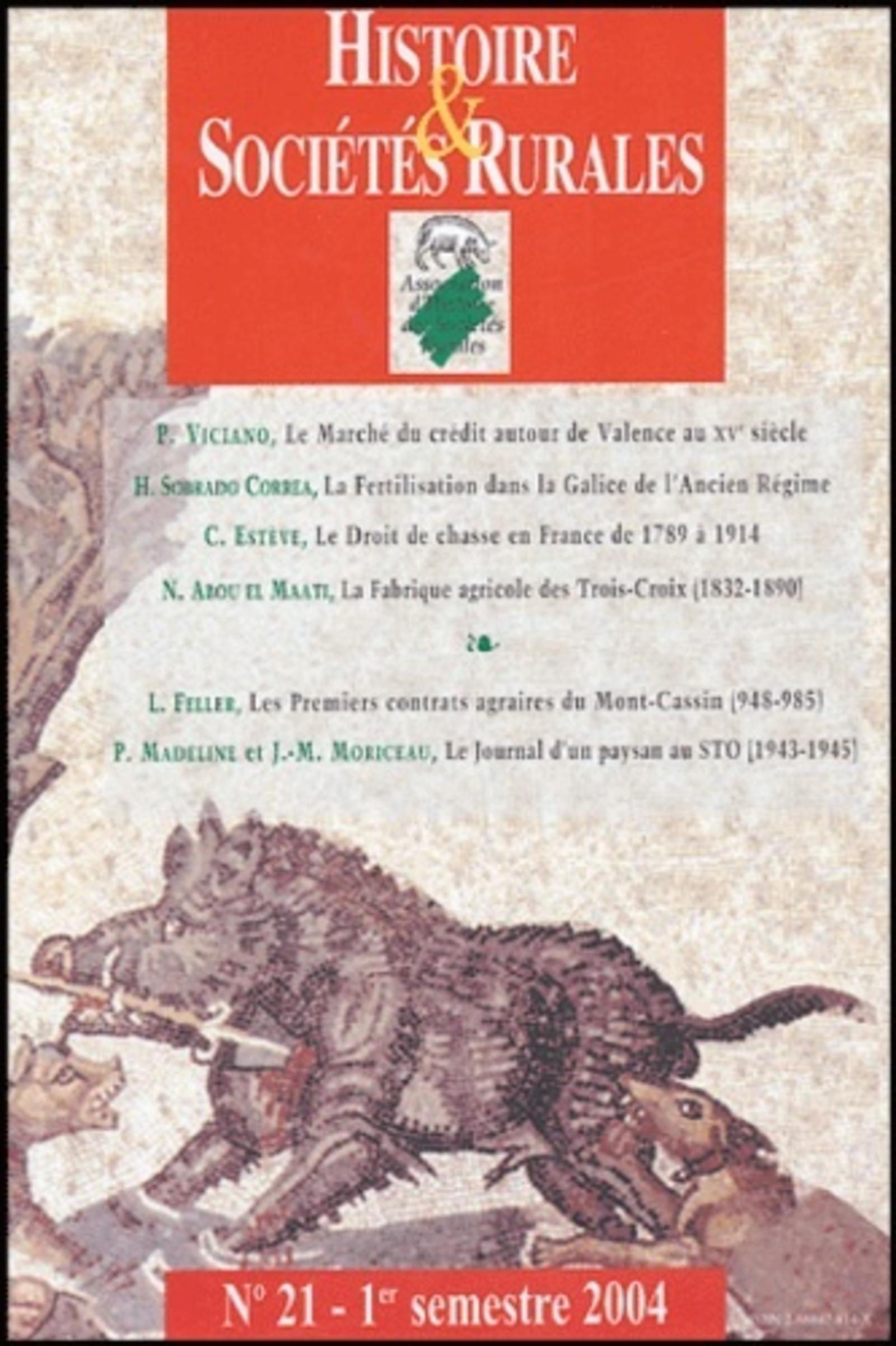 Histoire ET SOCIETES RURALES 21