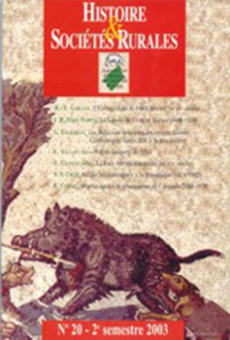 Histoire ET SOCIETES RURALES 20
