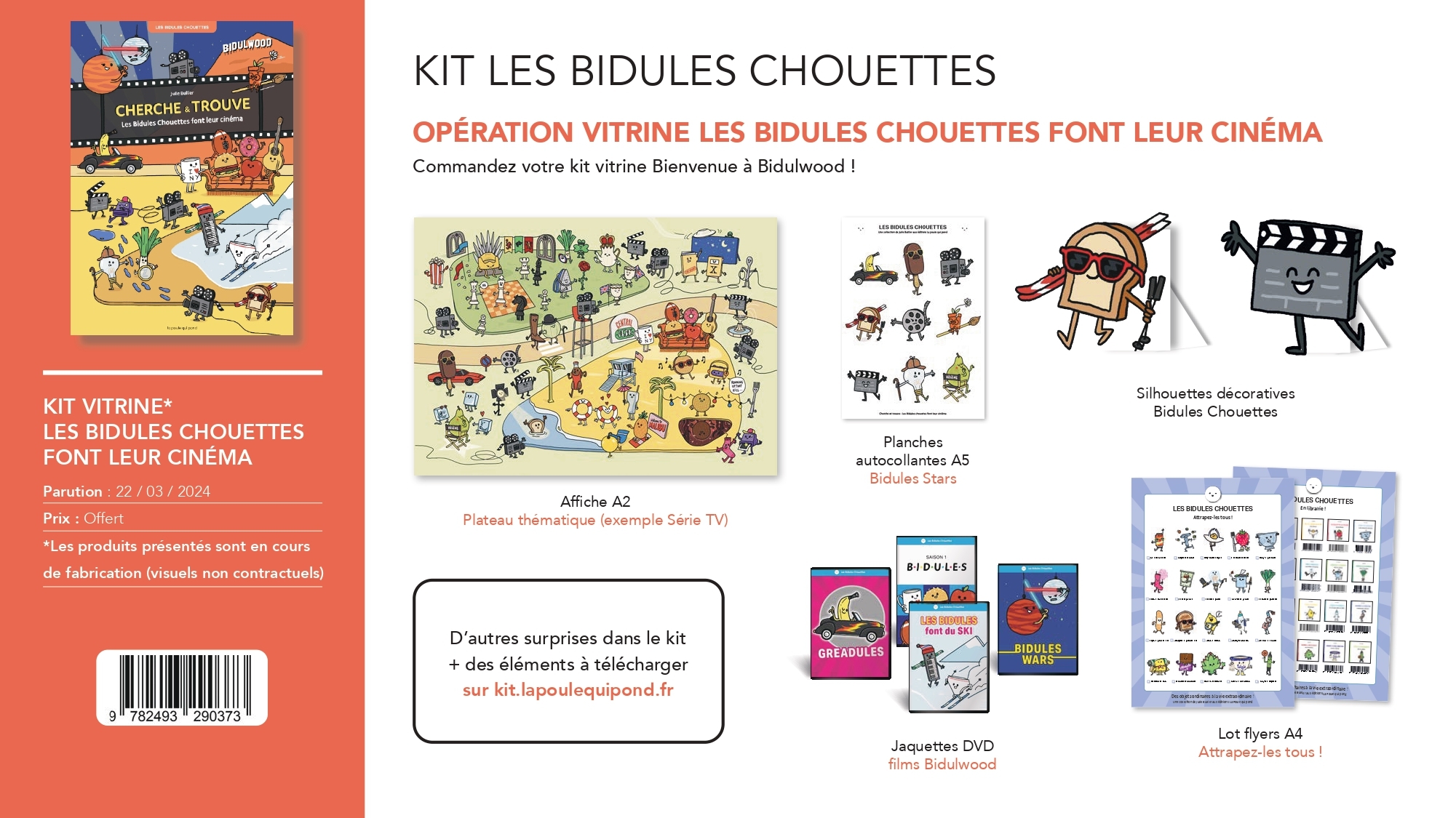 KIT VITRINE - LES BIDULES CHOUETTES FONT LEUR CINÉMA