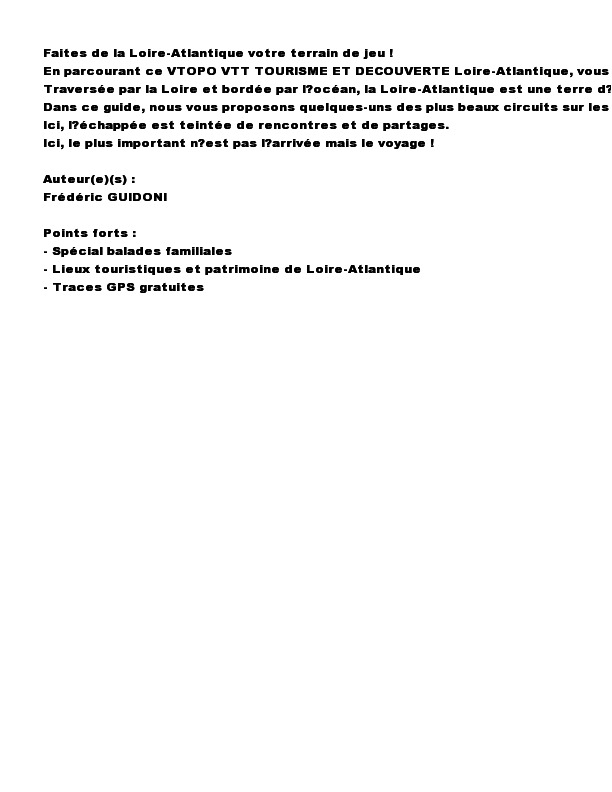 LOIRE-ATLANTIQUE 39 ITINERAIRES VTT