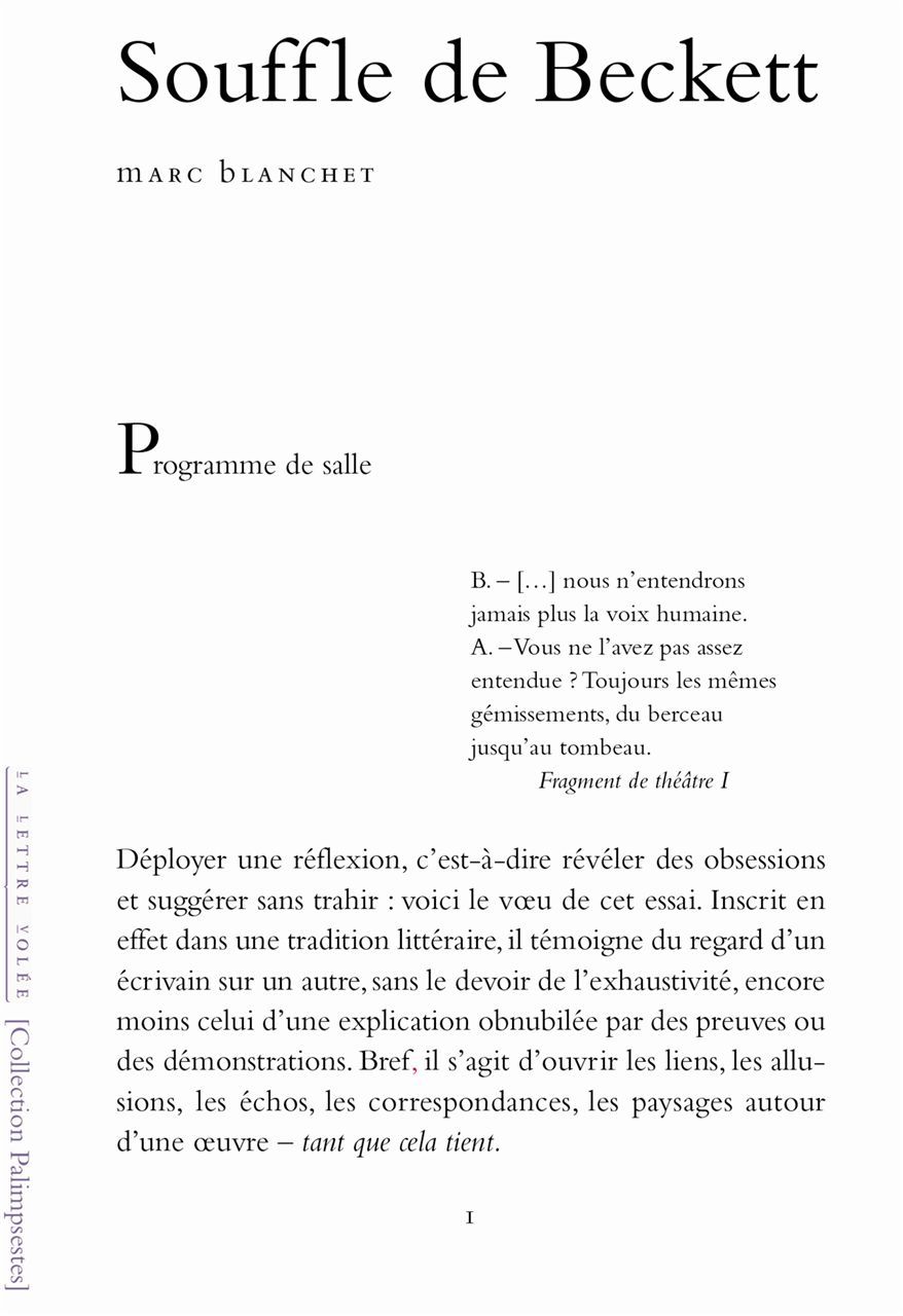 Souffle de Beckett