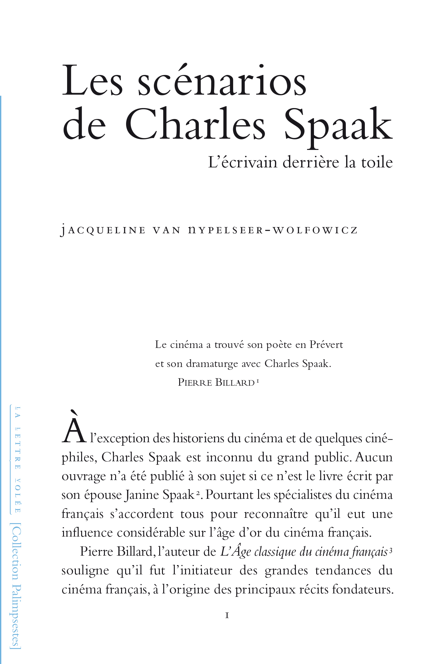 LES SCÉNARIOS DE CHARLES SPAAK
