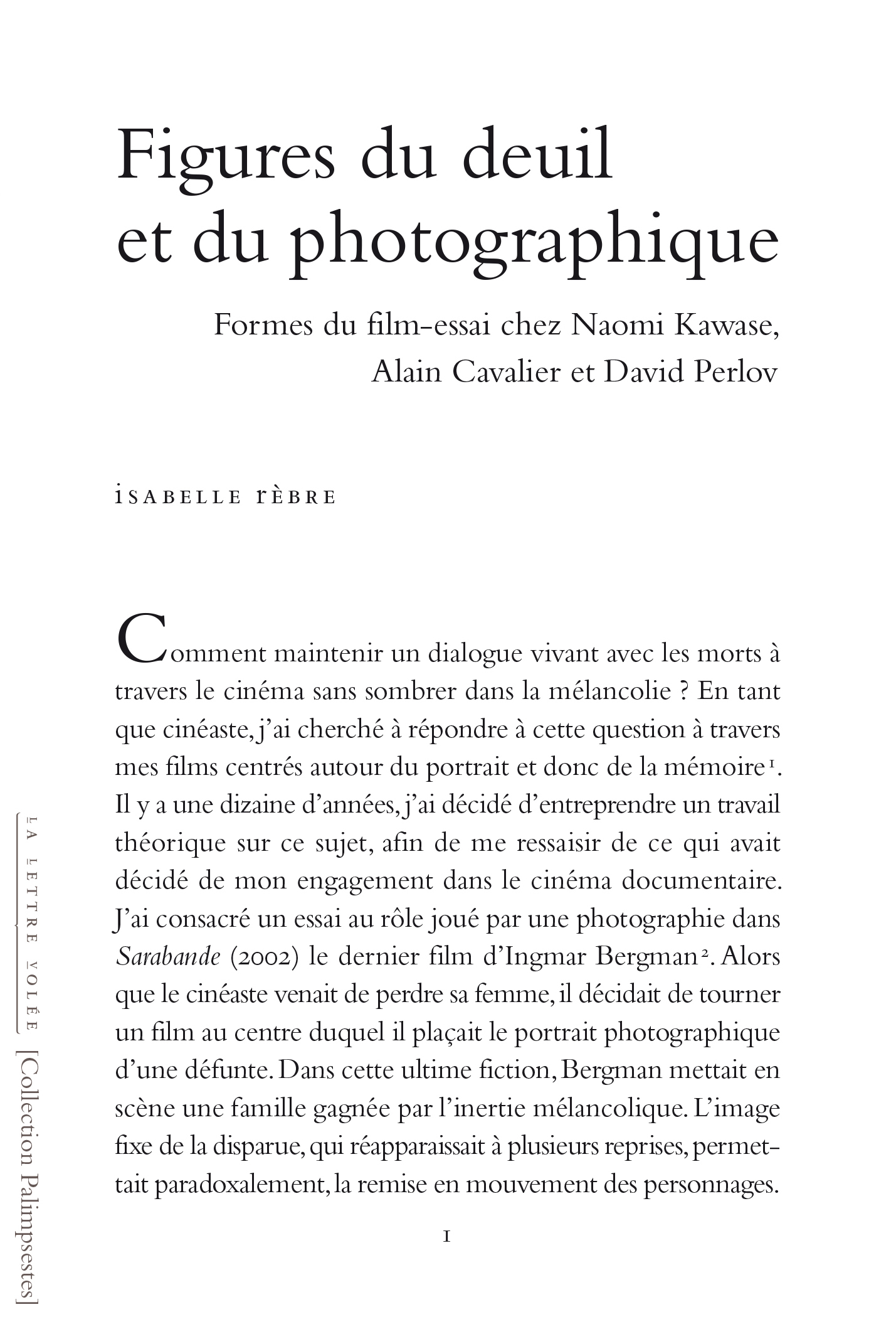 FIGURES DU DEUIL ET DU PHOTOGRAPHIQUE