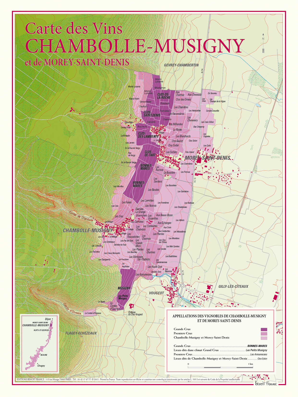 CARTE DES VINS DE CHAMBOLLE-MUSIGNY ET DE MOREY-ST-DENIS