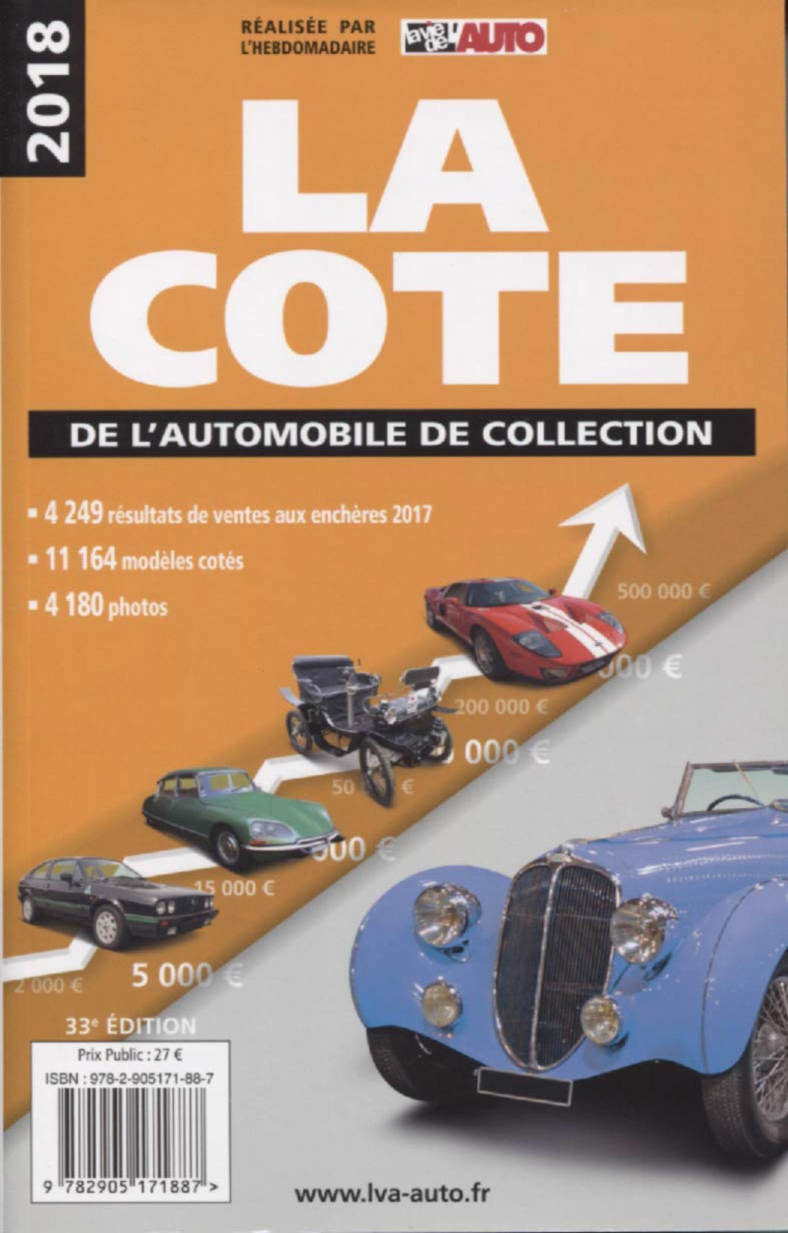 LA COTE DE L AUTOMOBILE DE COLLECTION 2018