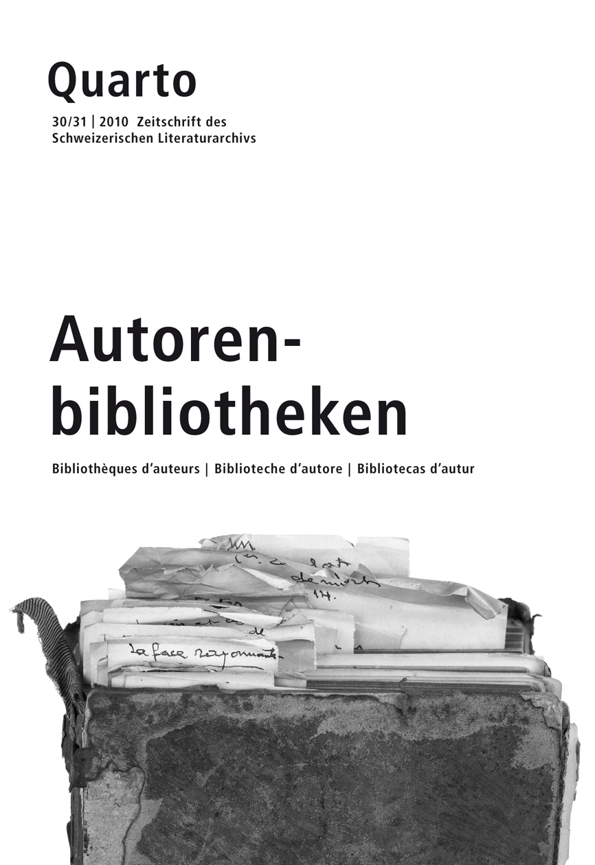 REVUE QUARTO NUMERO 30-31. ARBEIT AM BUCH. REVUE DES ARCHIVES LITTERAIRES SUISSE