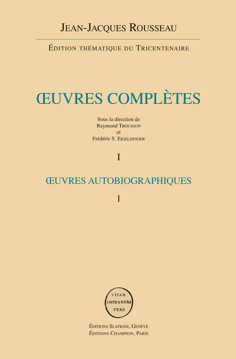 Œuvres autobiographiques. 2 volumes brochés
