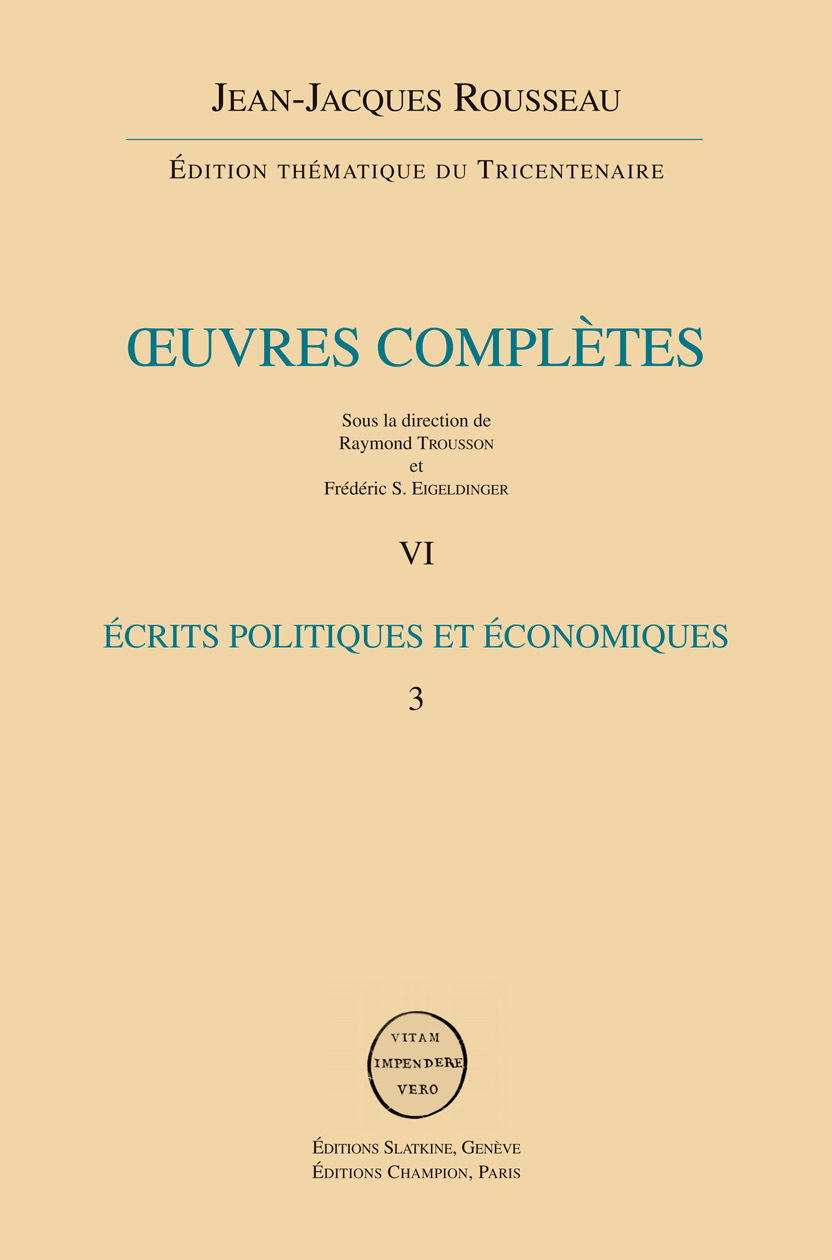 Écrits politiques et économiques T3