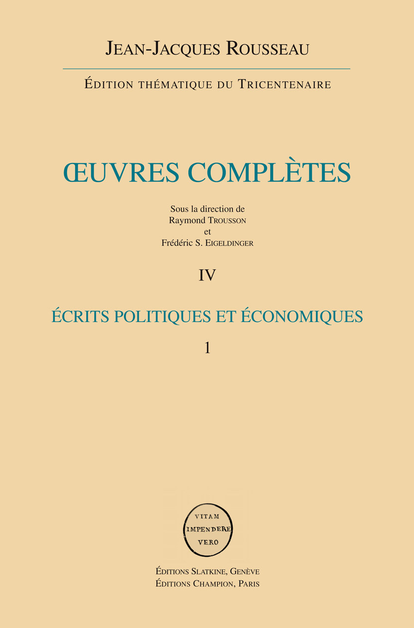 Écrits politiques et économiques T1