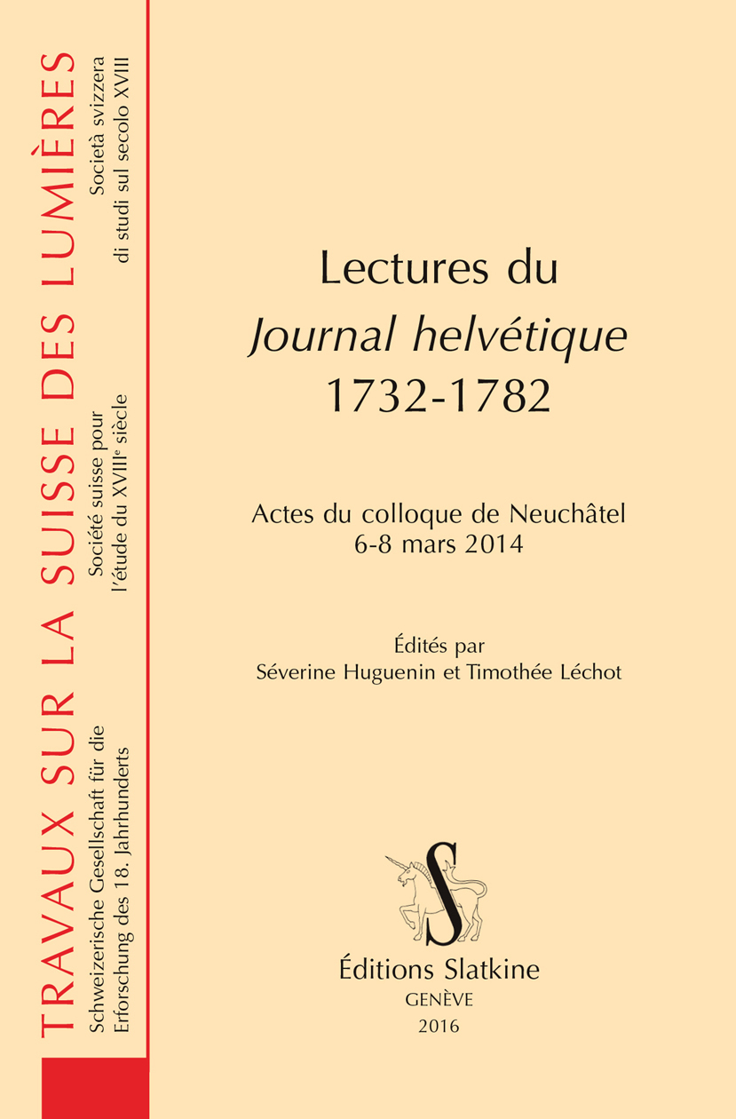 LECTURES DU JOURNAL HELVETIQUE 1732-1782