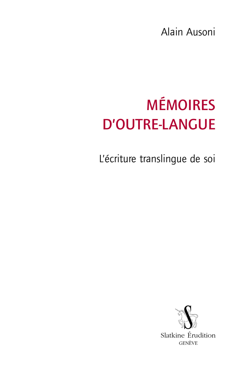 MEMOIRES D'OUTRE-LANGUE