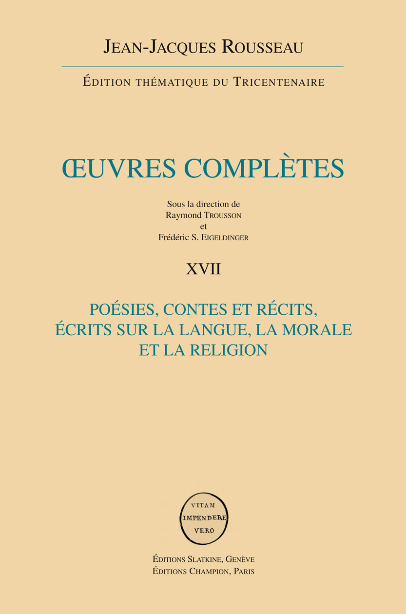 Contes et récits, Poésie – Écrits sur la langue, la morale et la religion.