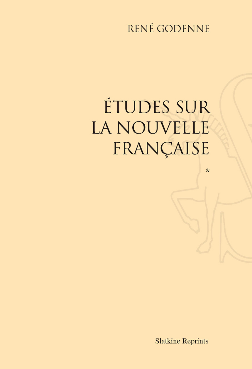 ETUDES SUR LA NOUVELLE FRANCAISE (1985)