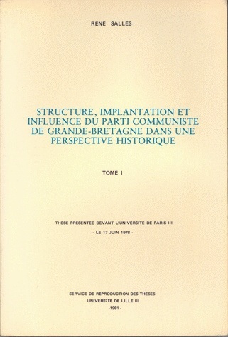 Structures, implantation et influence du Parti communiste de Grande-Bretagne dans une perspective historique