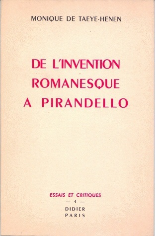 De l'Invention romanesque à Pirandello