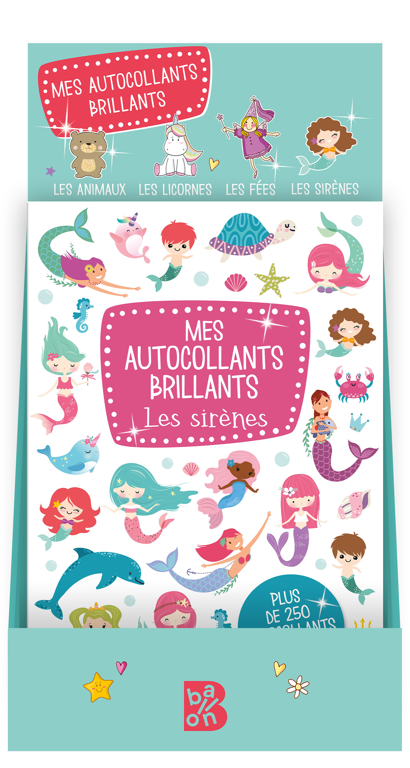 Boîte 16 ex autocollants brillants 2022