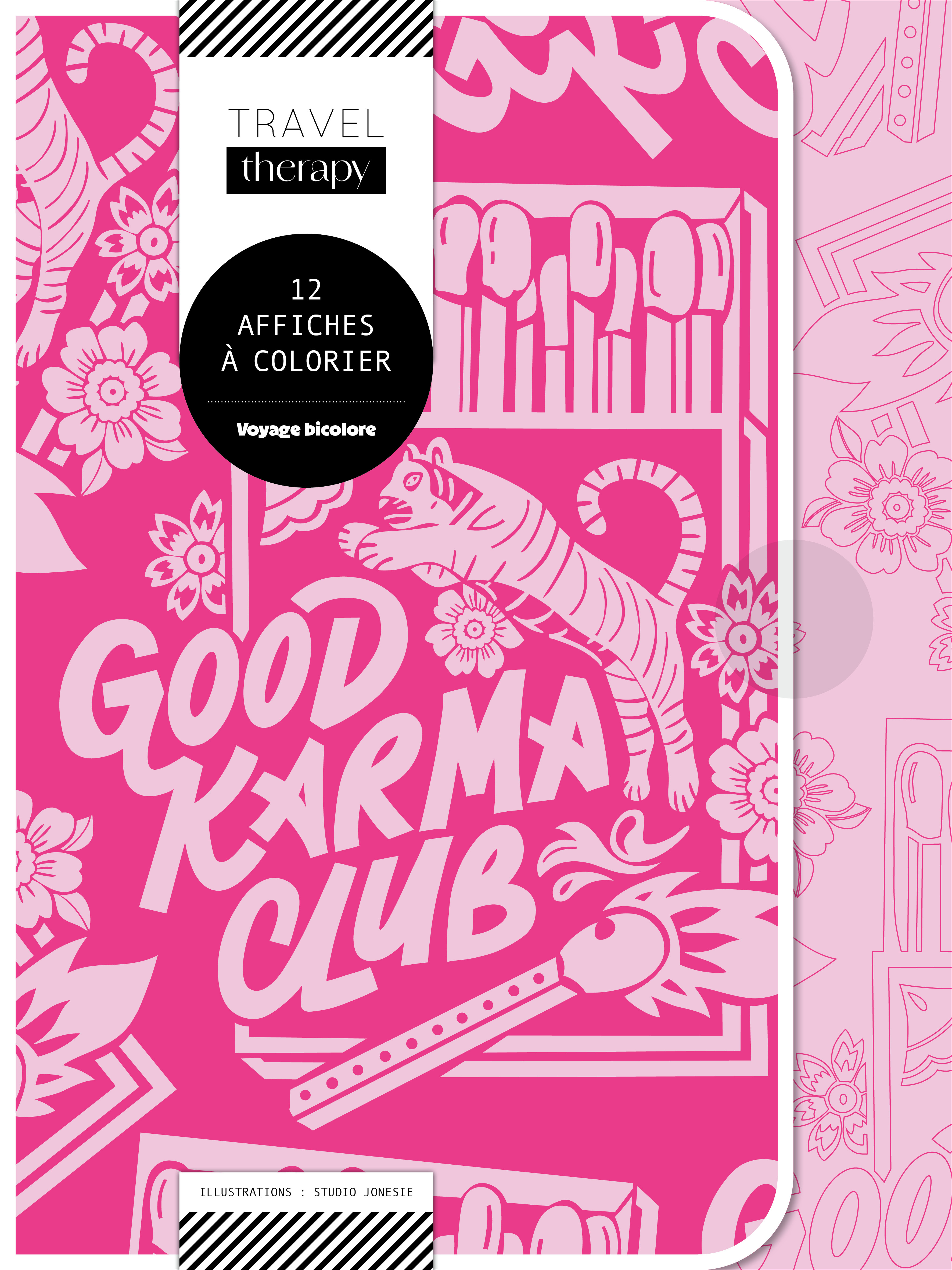 VOYAGE BICOLORE   12 affiches à colorier