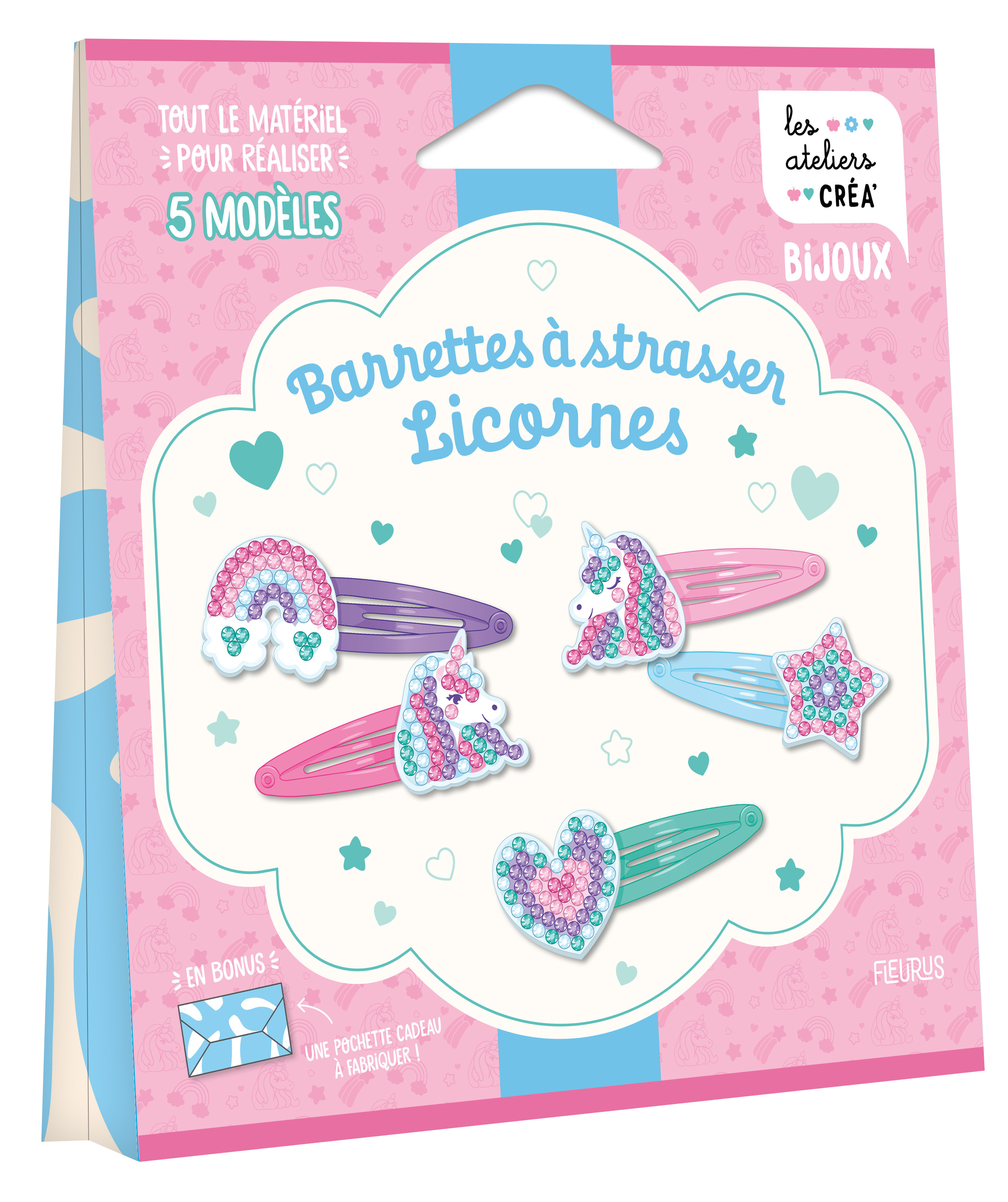 Barrettes à strasser licornes