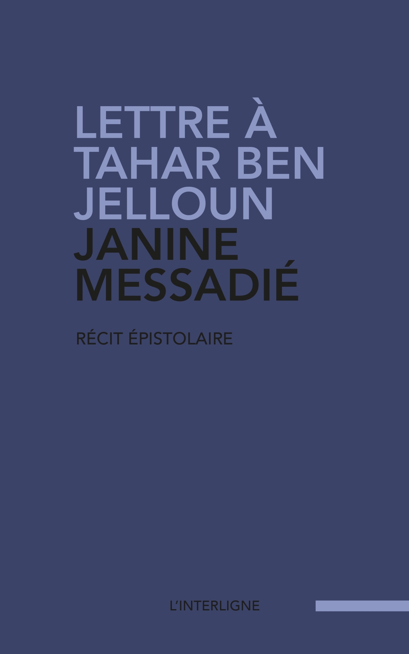 Lettre à Tahar Ben Jelloun