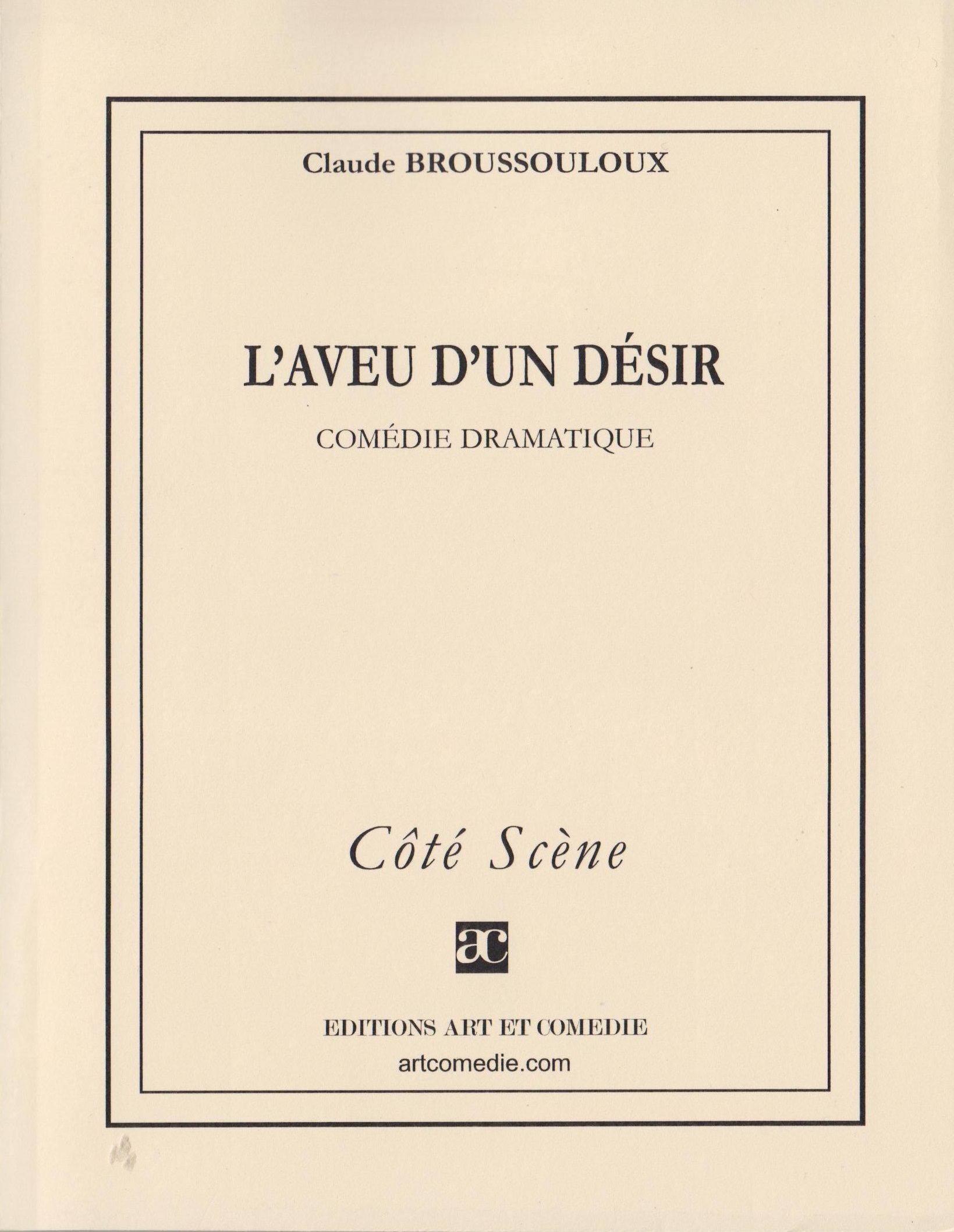 L'aveu d'un désir