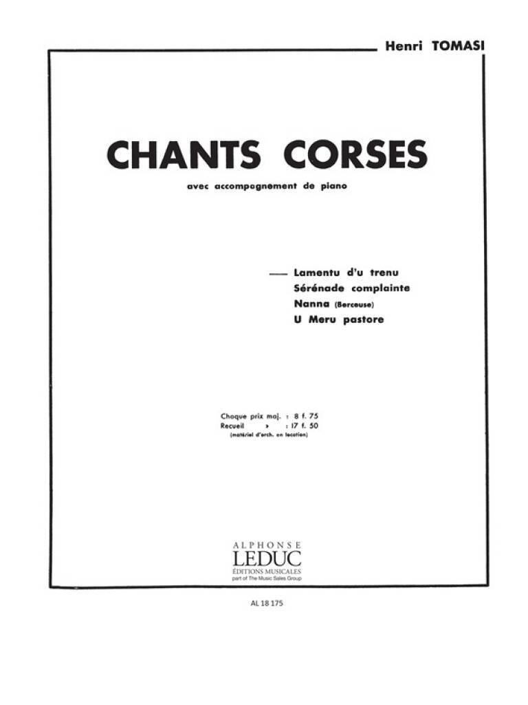 HENRI TOMASI : CHANTS CORSES NO.1 - LAMENTU D'U TRENU - VOIX MOYENNE ET PIANO...
