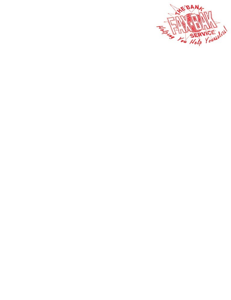 The BANK Fax-Bak Service