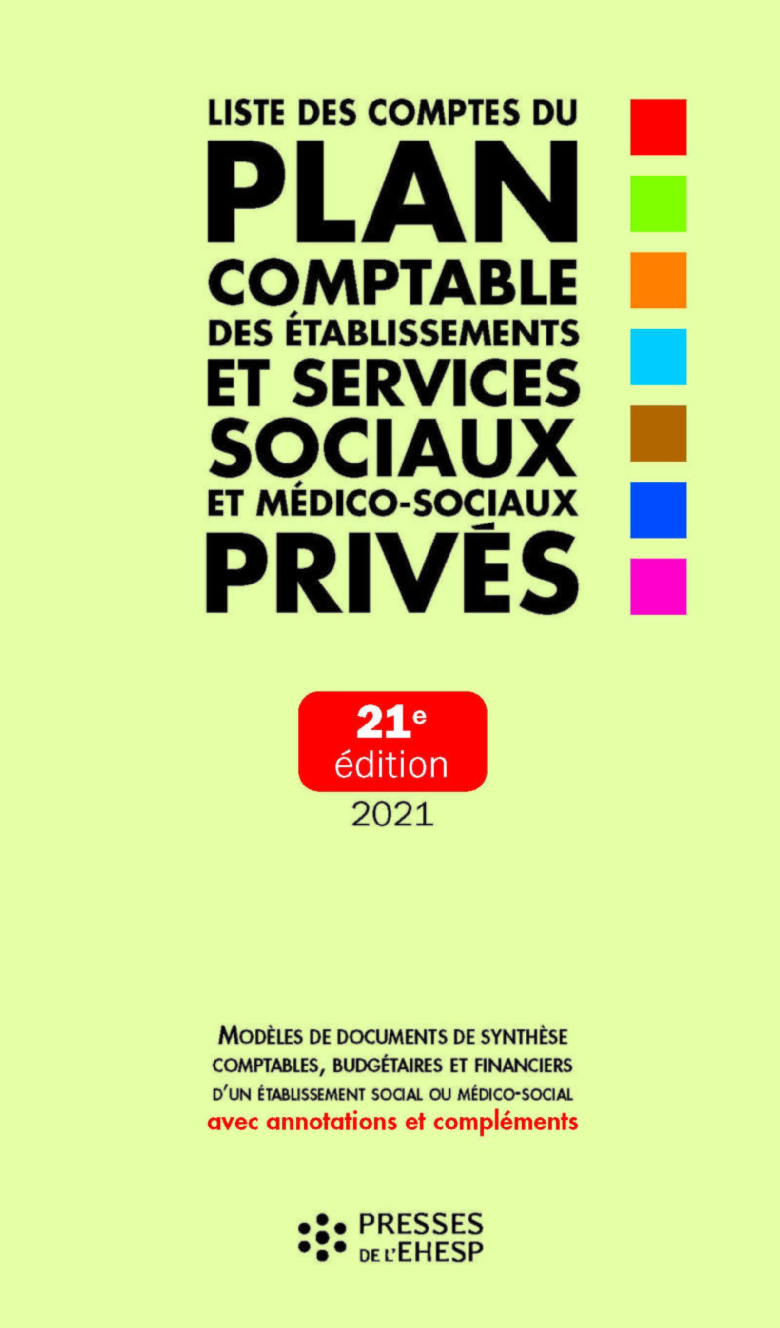 Liste des comptes du plan comptable des ESMS privés