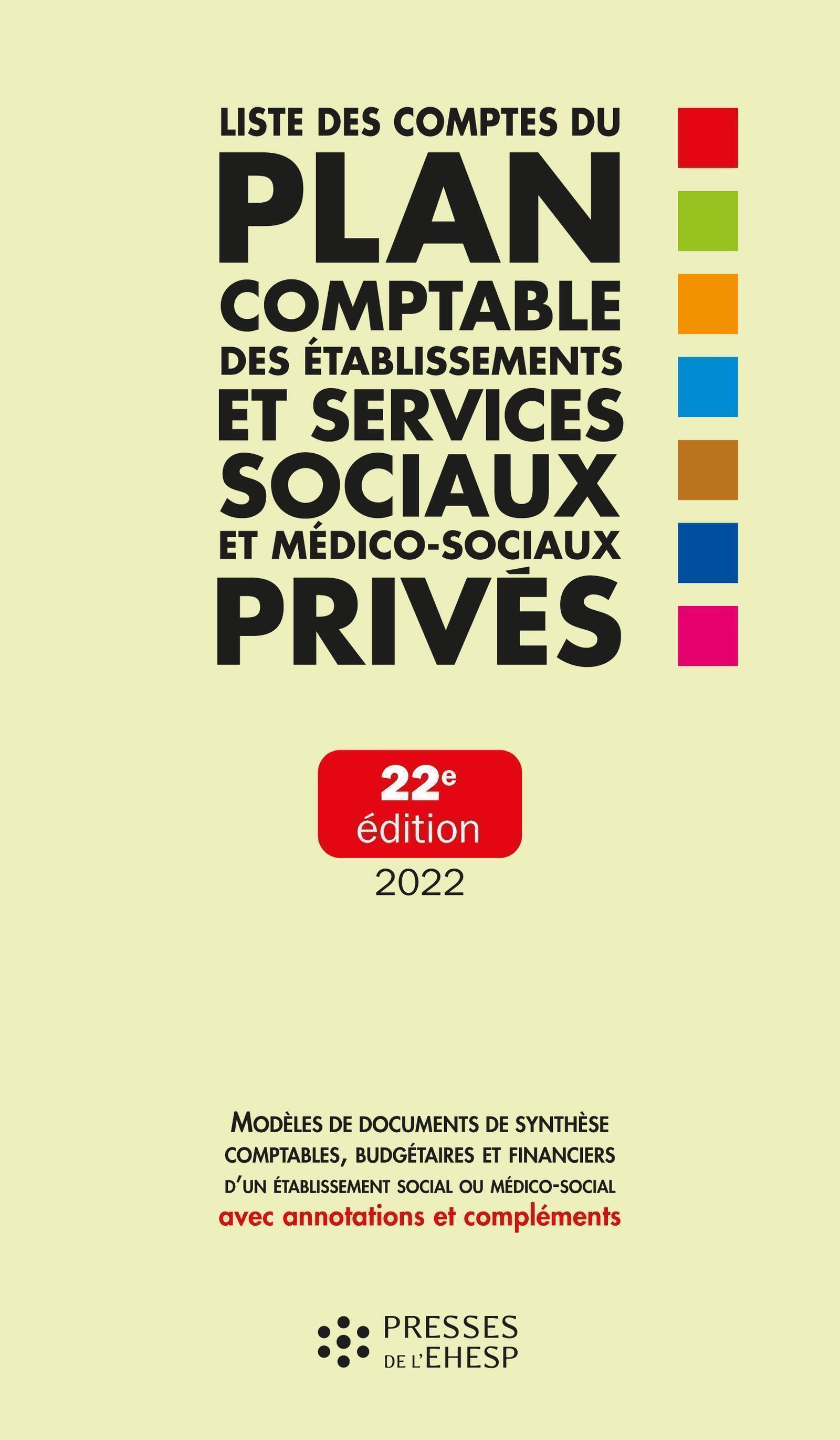 Liste des comptes du plan comptable des établissements et services sociaux et médico-sociaux privés