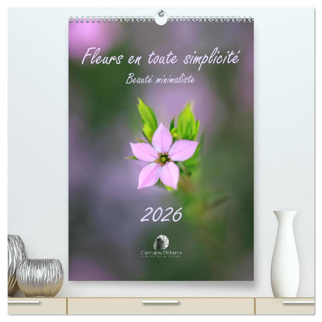 Fleurs en toute simplicité - Beauté minimaliste  (Calendrier mural 2026 DIN A2 horizontal) calendrier de bureau