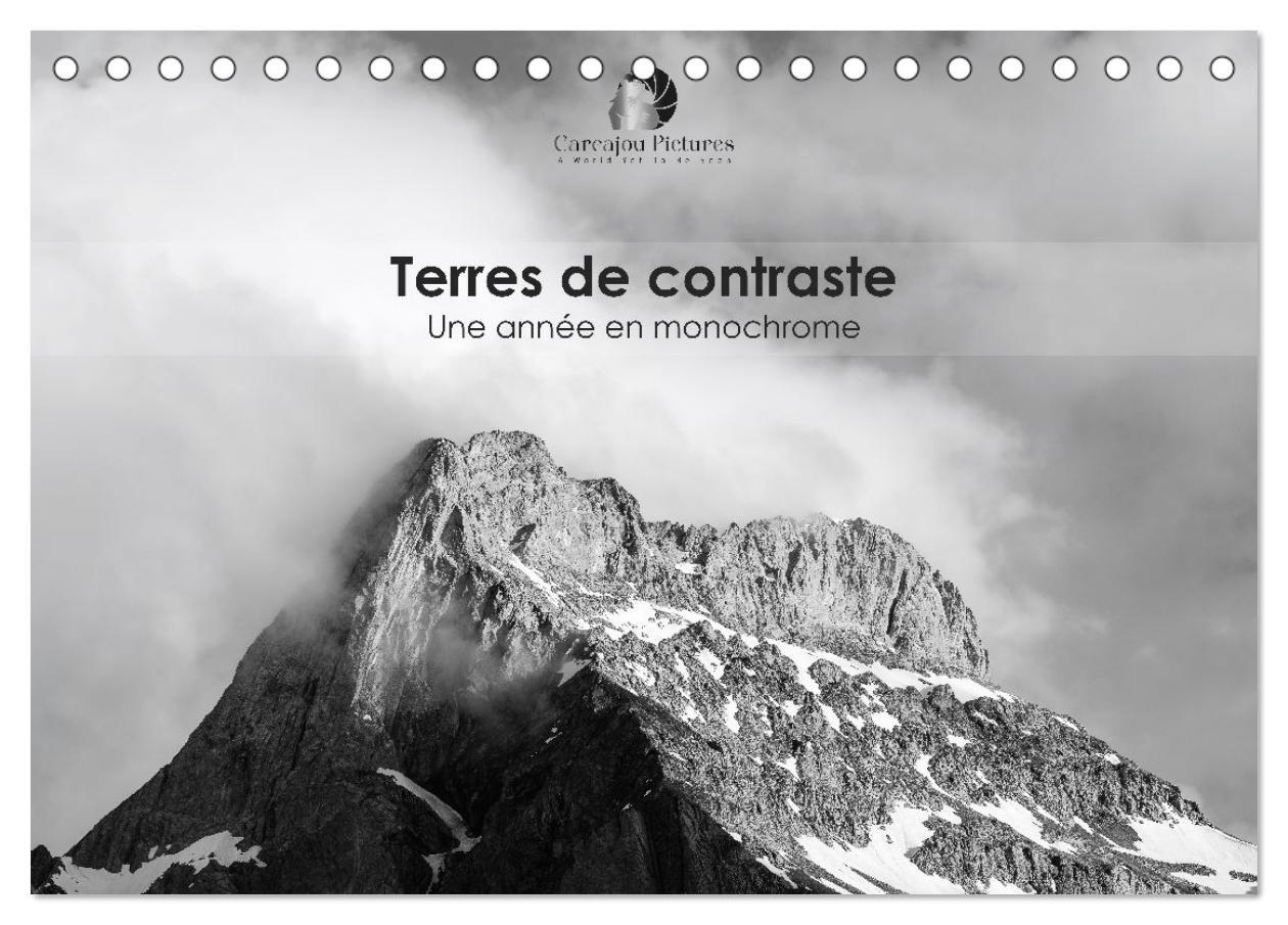 Terres de contraste - Une année en monochrome (Calendrier de bureau 2026 DIN A5 vertical), CALVENDO calendrier mensuel