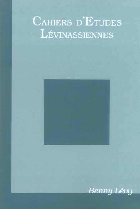 Cahiers d'études lévinassiennes (hors série)