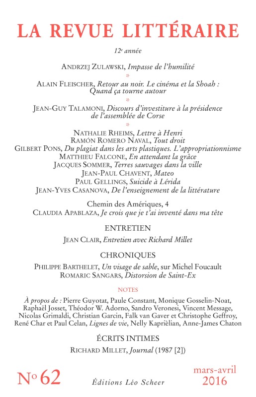 revue litteraire n° 62