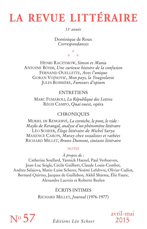 REVUE LITTERAIRE N°57 AVRIL-MAI 2015