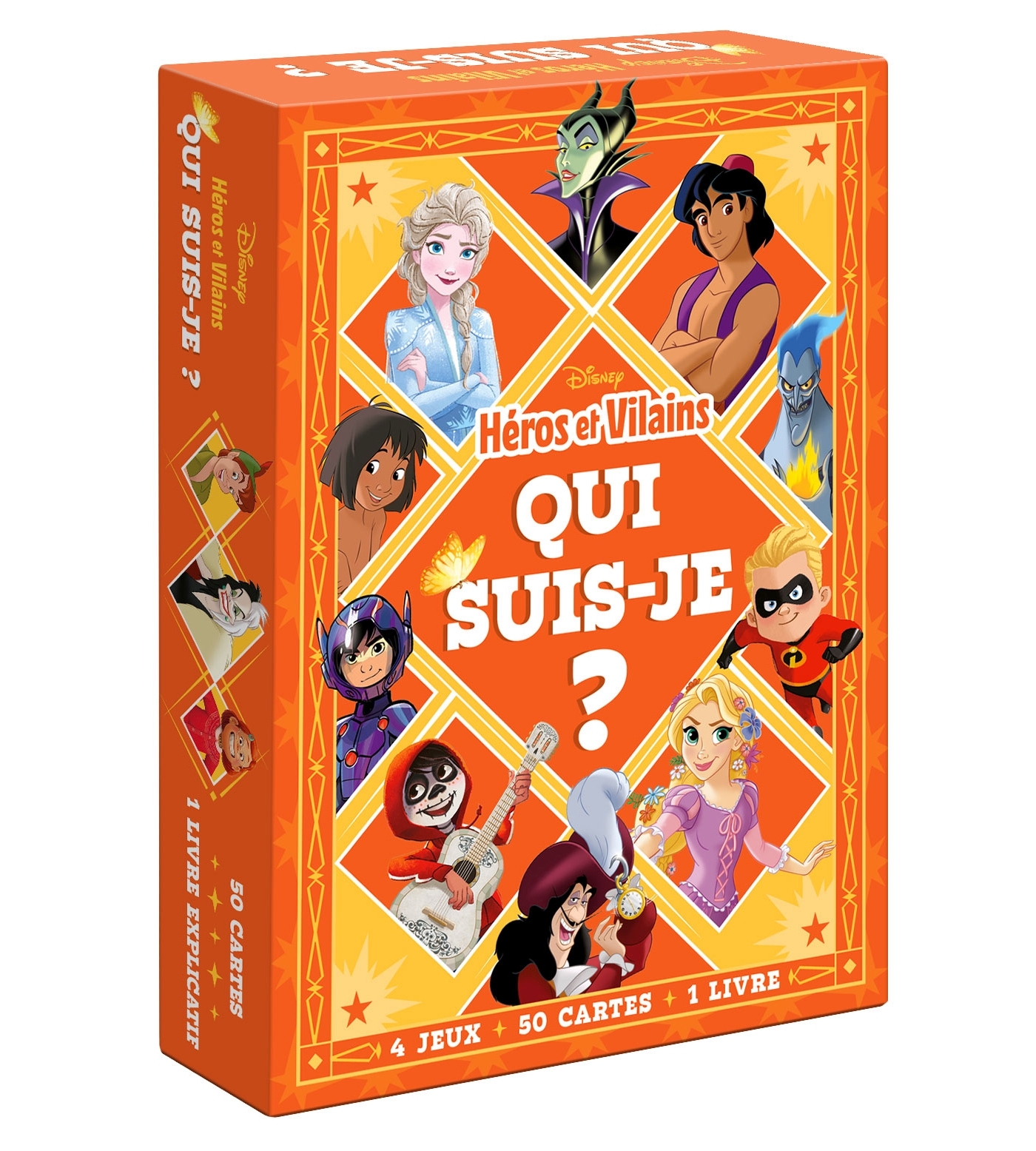DISNEY -  "Qui suis-je ?" - Boîte de jeu de cartes - Spécial Héros et Vilains