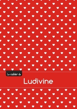 Le cahier de Ludivine - Blanc, 96p, A5 - Petits coeurs