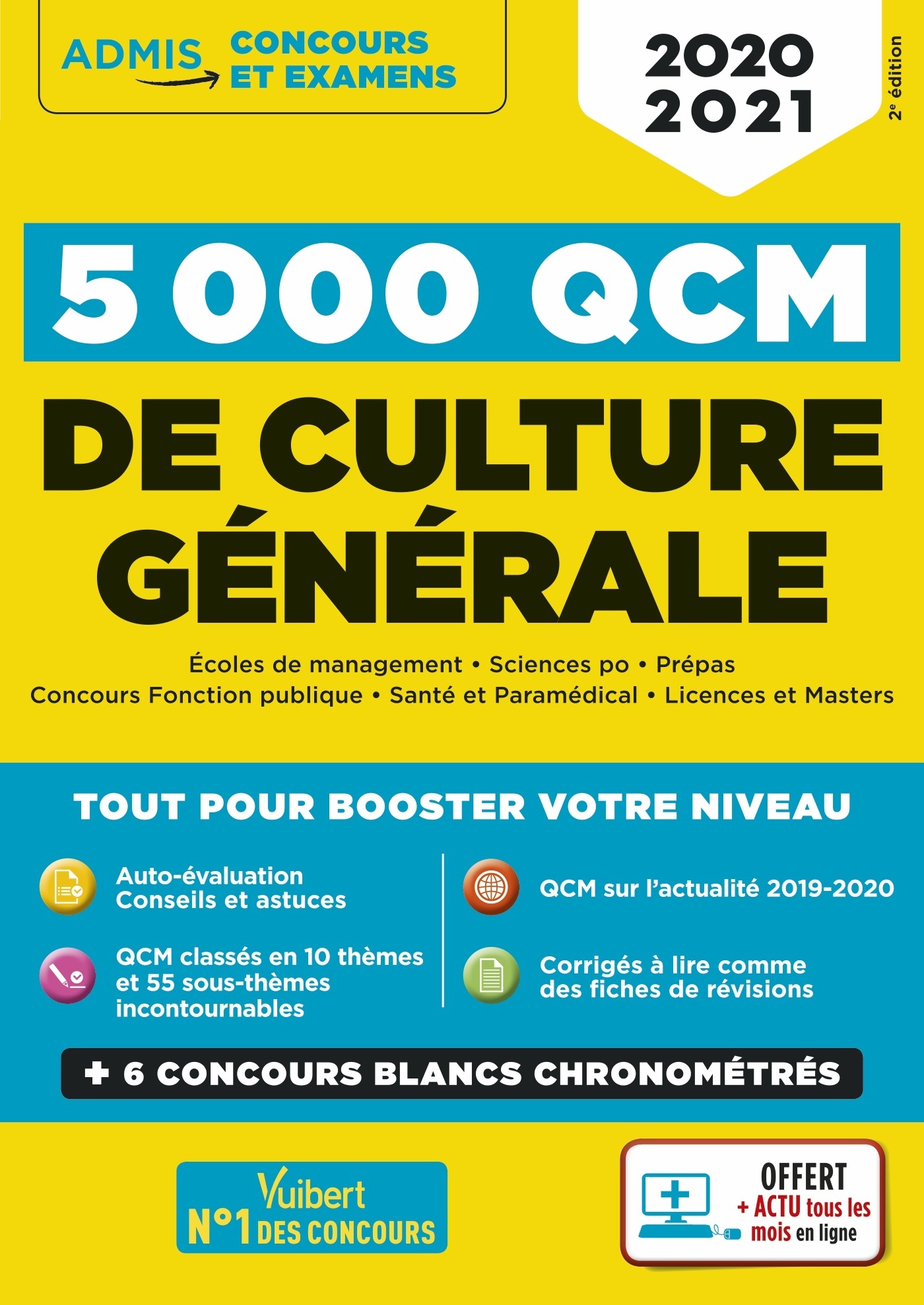 5000 QCM de culture générale + Actu en ligne mois par mois