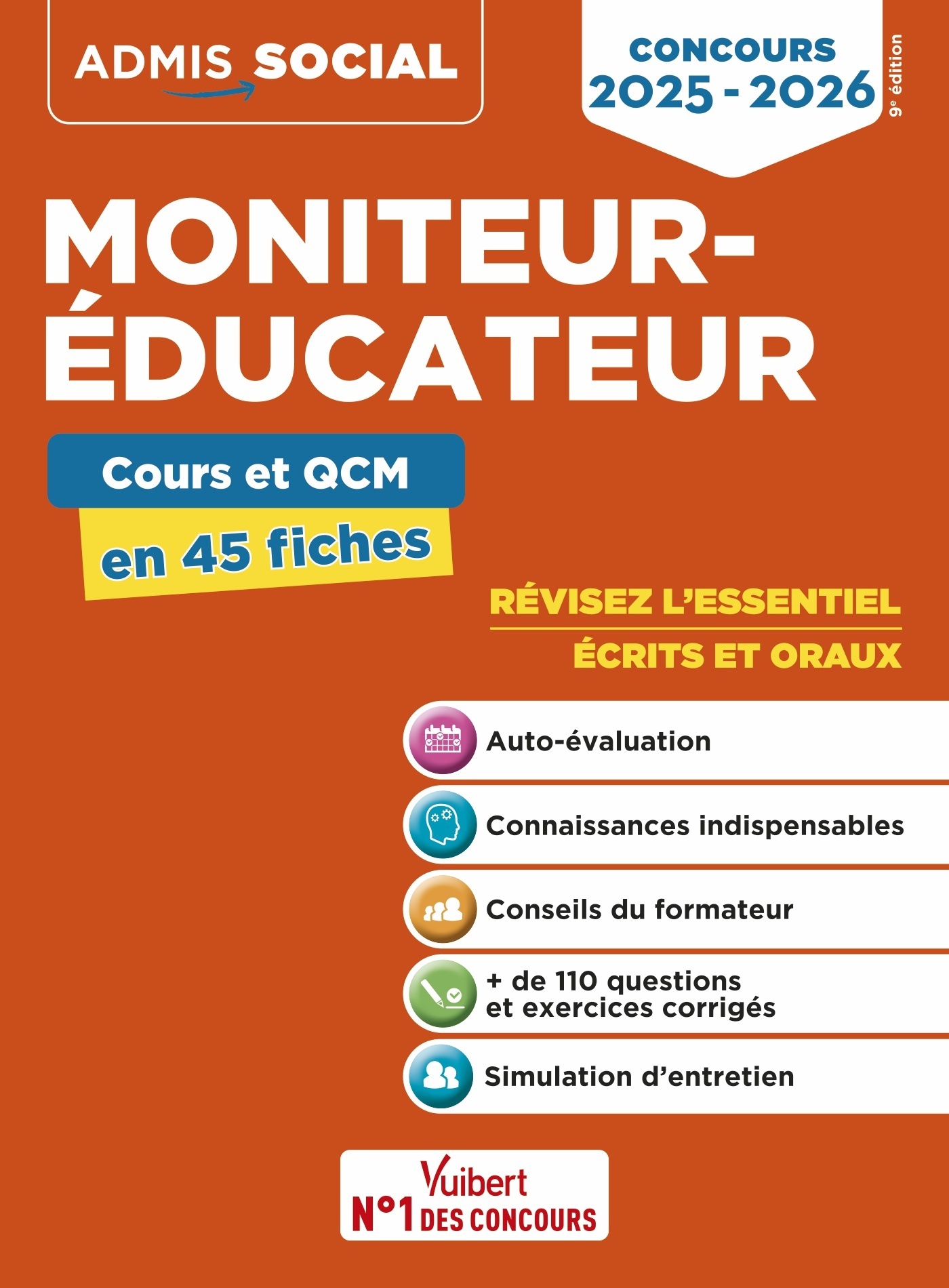 Concours Moniteur-éducateur - Cours et QCM en 45 fiches