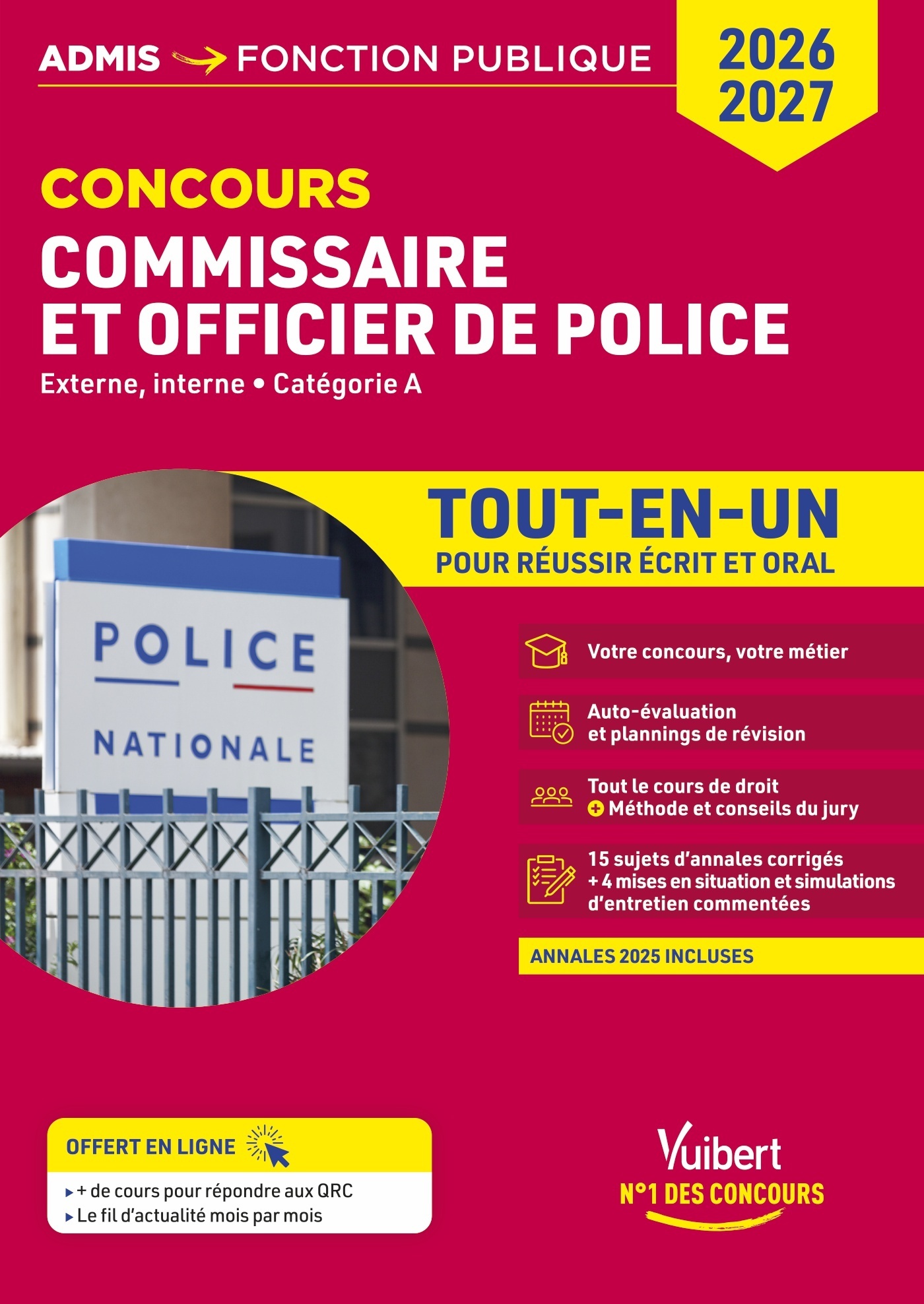 Concours commissaire de police et officier de police 2026-2027- Tout-en-un