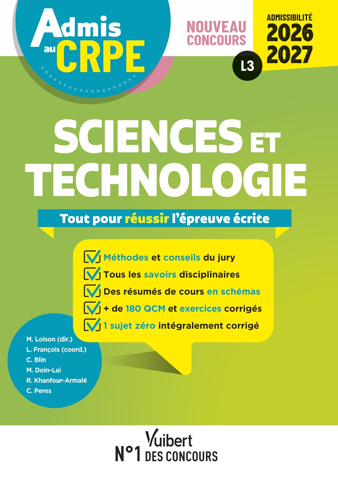 Admis au CRPE 2026-2027 - Epreuve écrite d’admissibilité L3 - Sciences et technologie