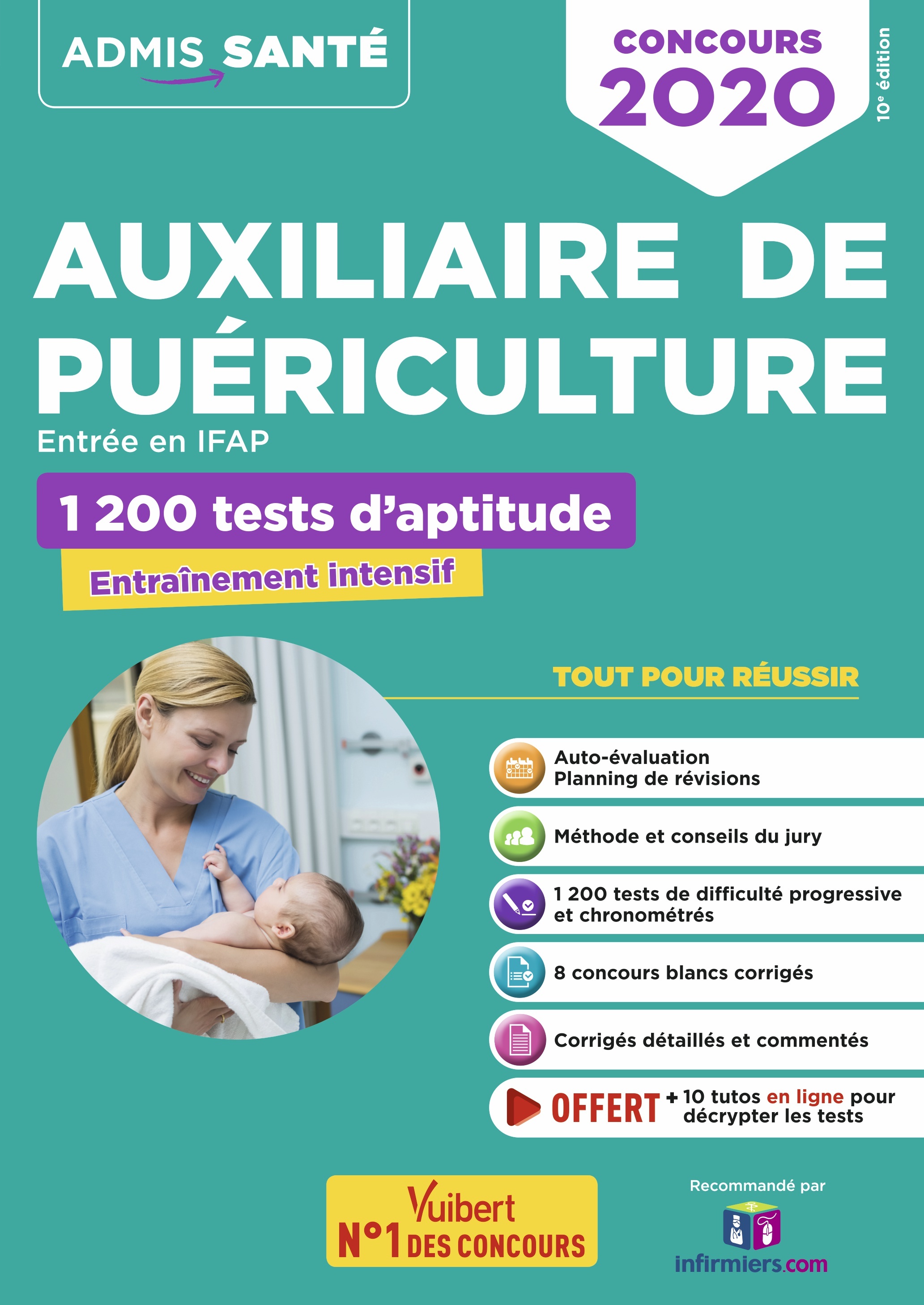Concours Auxiliaire de puériculture - Entrée en IFAP -  1200 tests d'aptitude