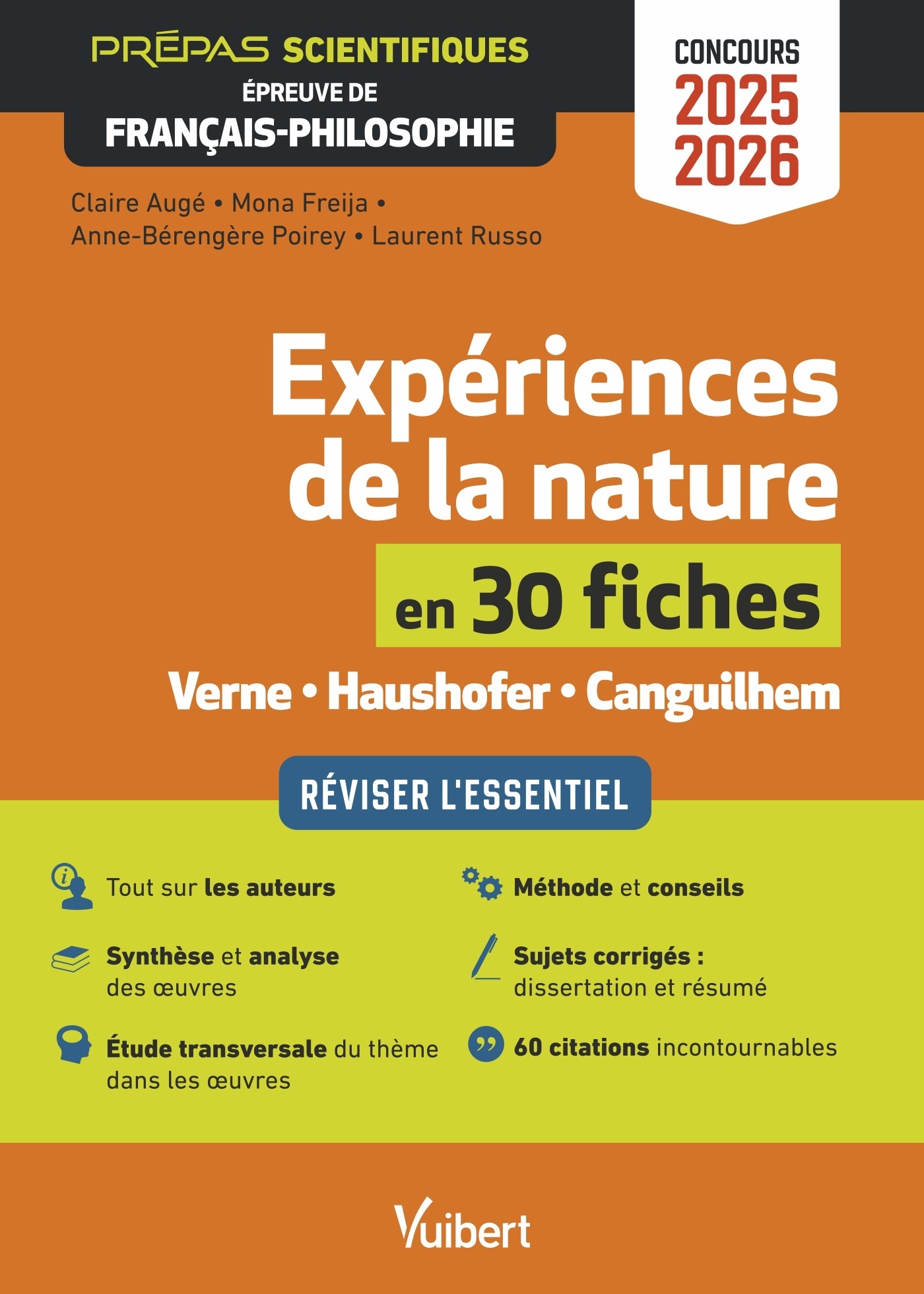 Expériences de la nature en 30 fiches - Épreuve de français-philosophie - Prépas scientifiques - Concours 2025-2026