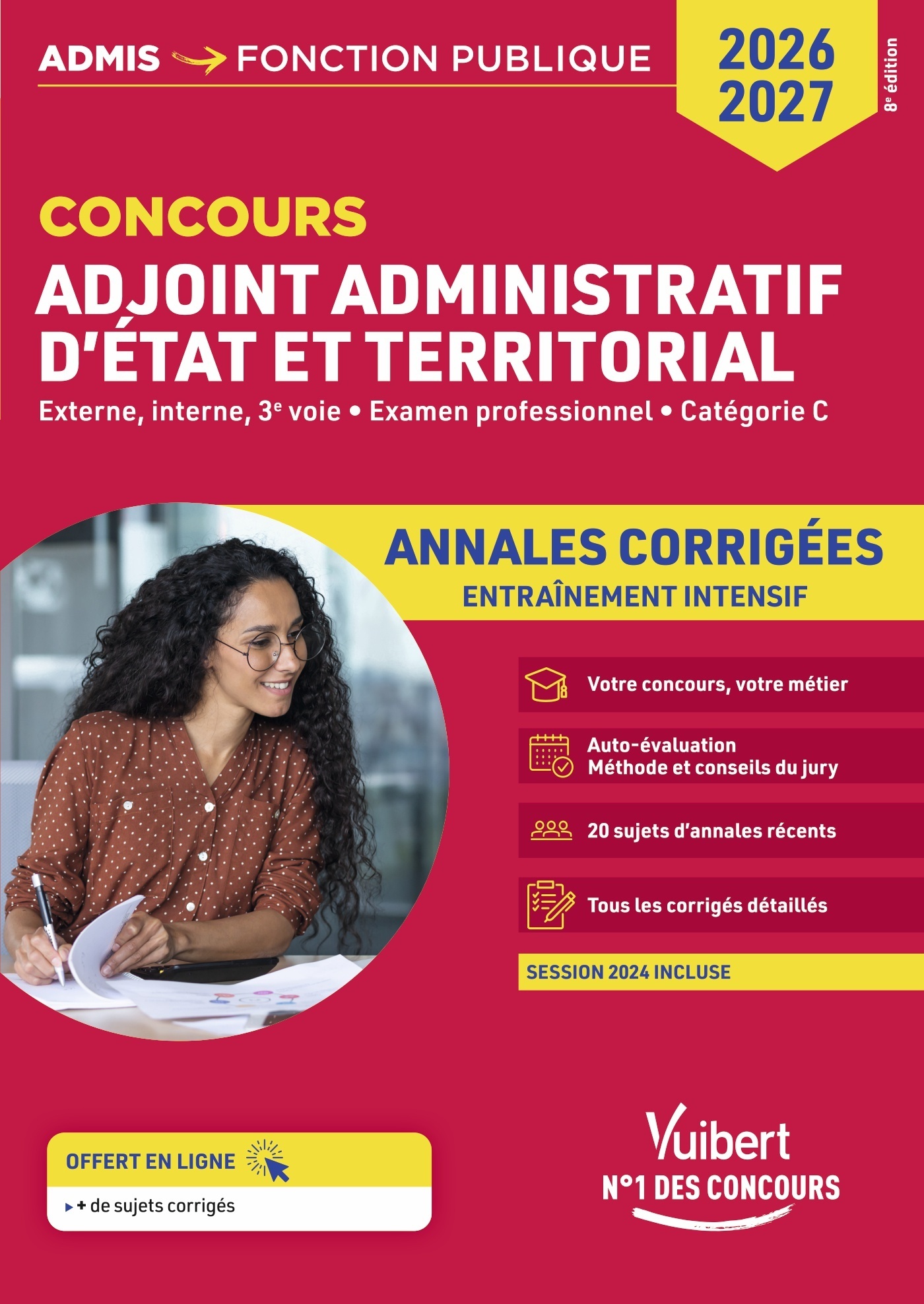 Concours Adjoint administratif - Catégorie C - Annales corrigées - Session 2024 incluse