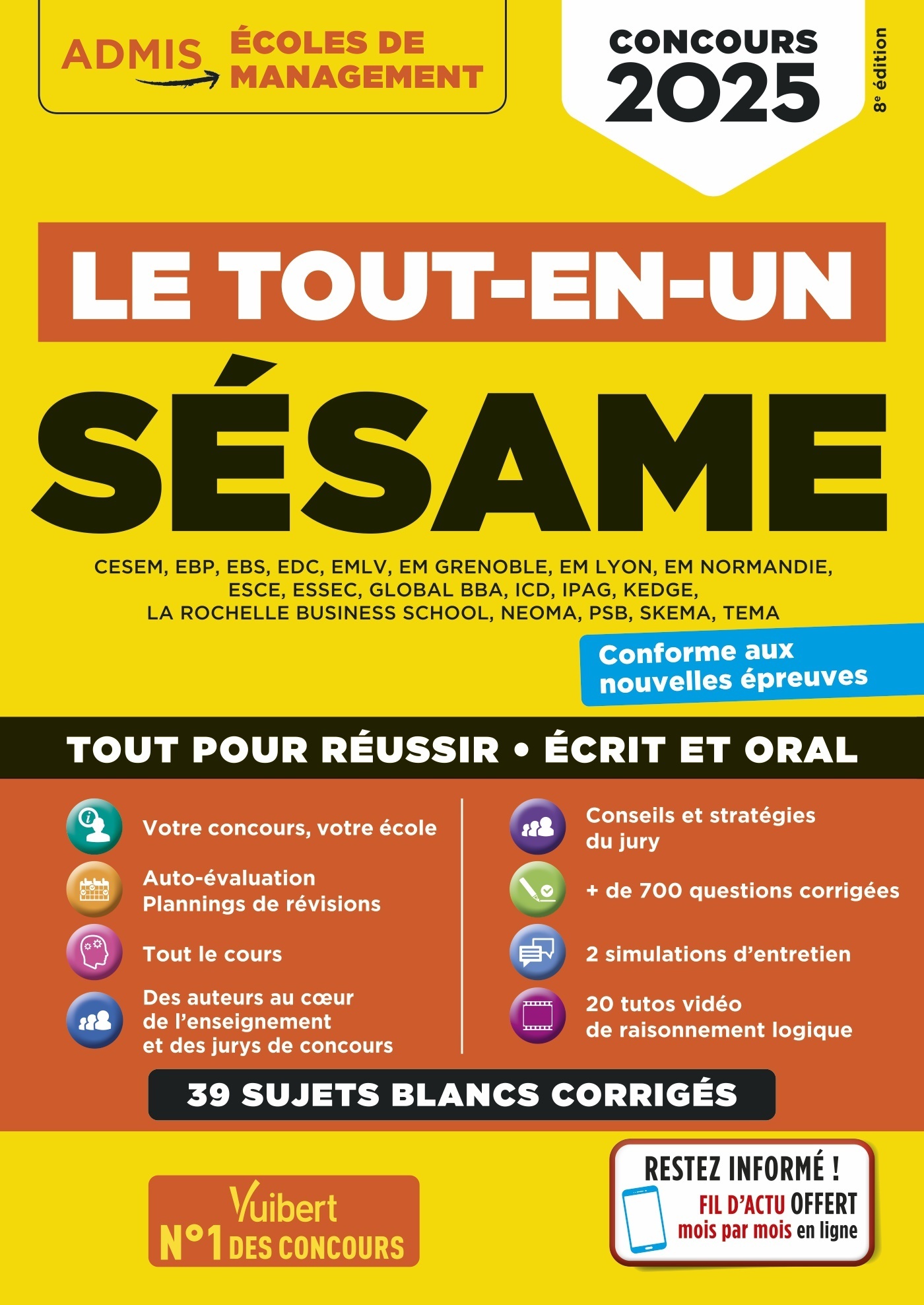 Le tout-en-un SÉSAME - 39 sujets blancs - Écrits et oraux - Tutos offerts