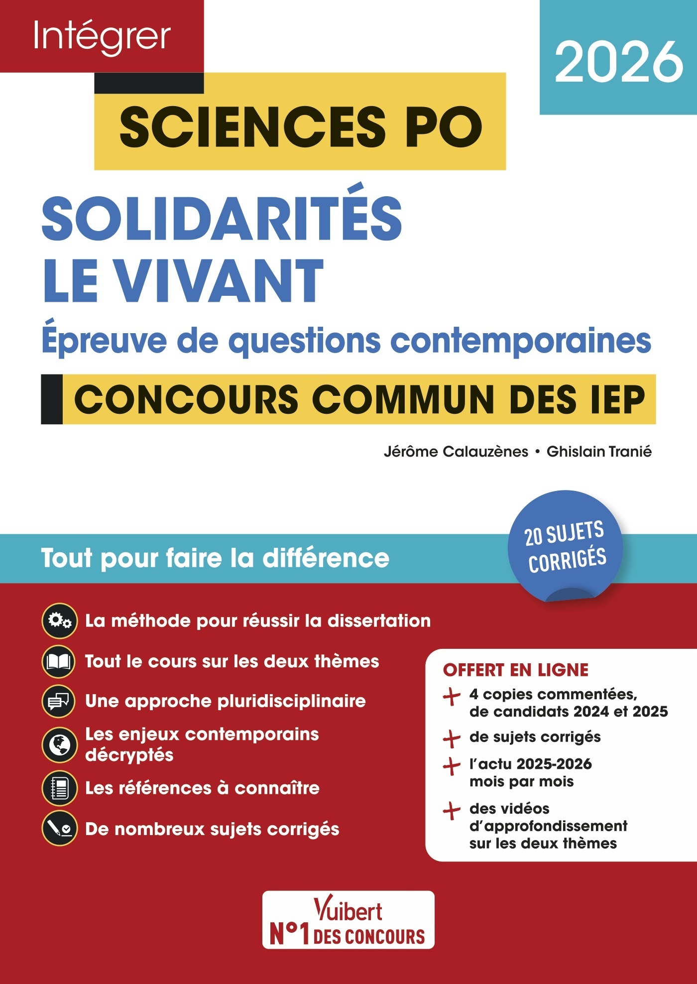 Sciences Po - Questions contemporaines - Solidarités + Le vivant - Concours commun des IEP 2026