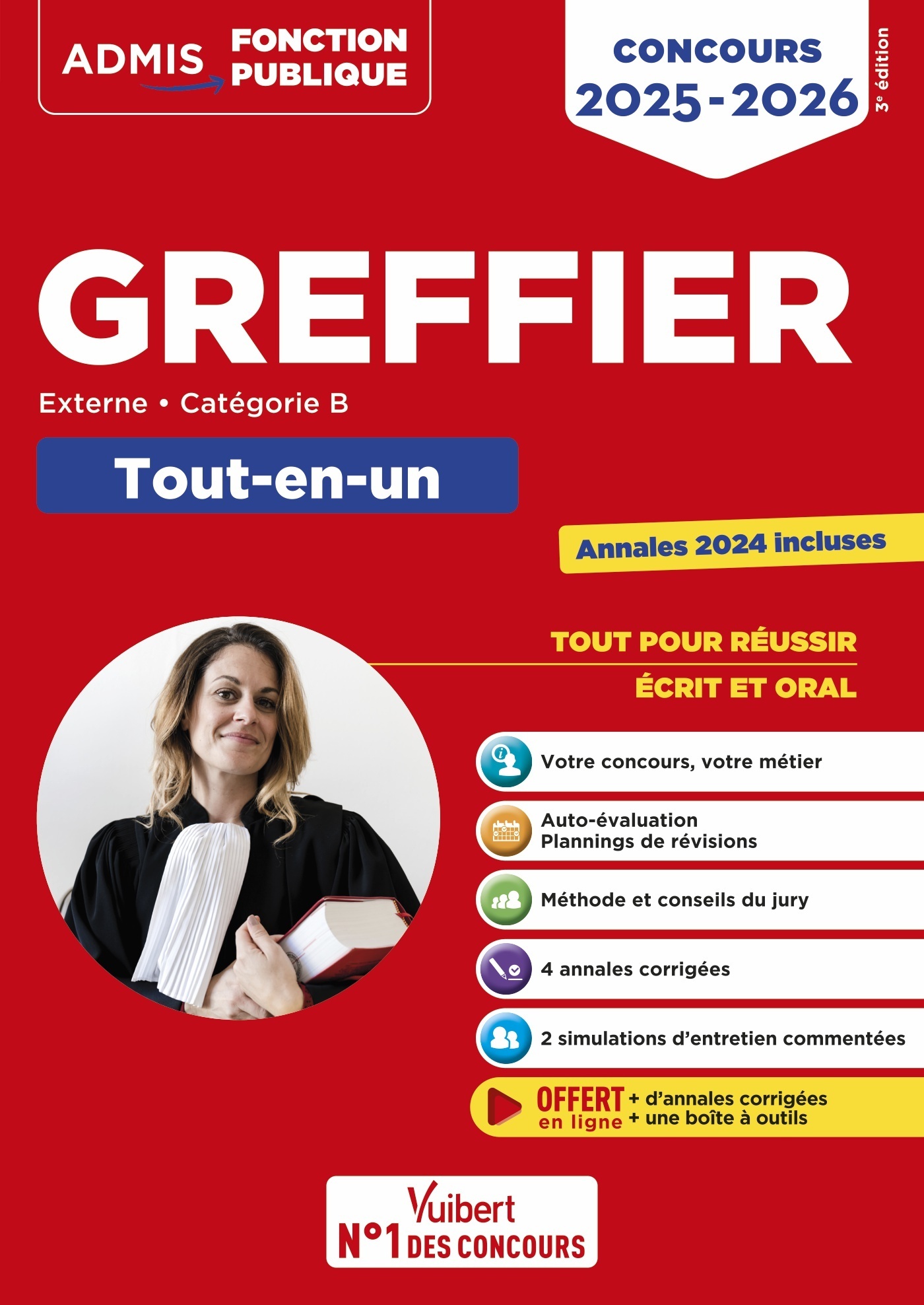 Concours Greffier - Catégorie B - Tout-en-un - Annales 2024 offertes