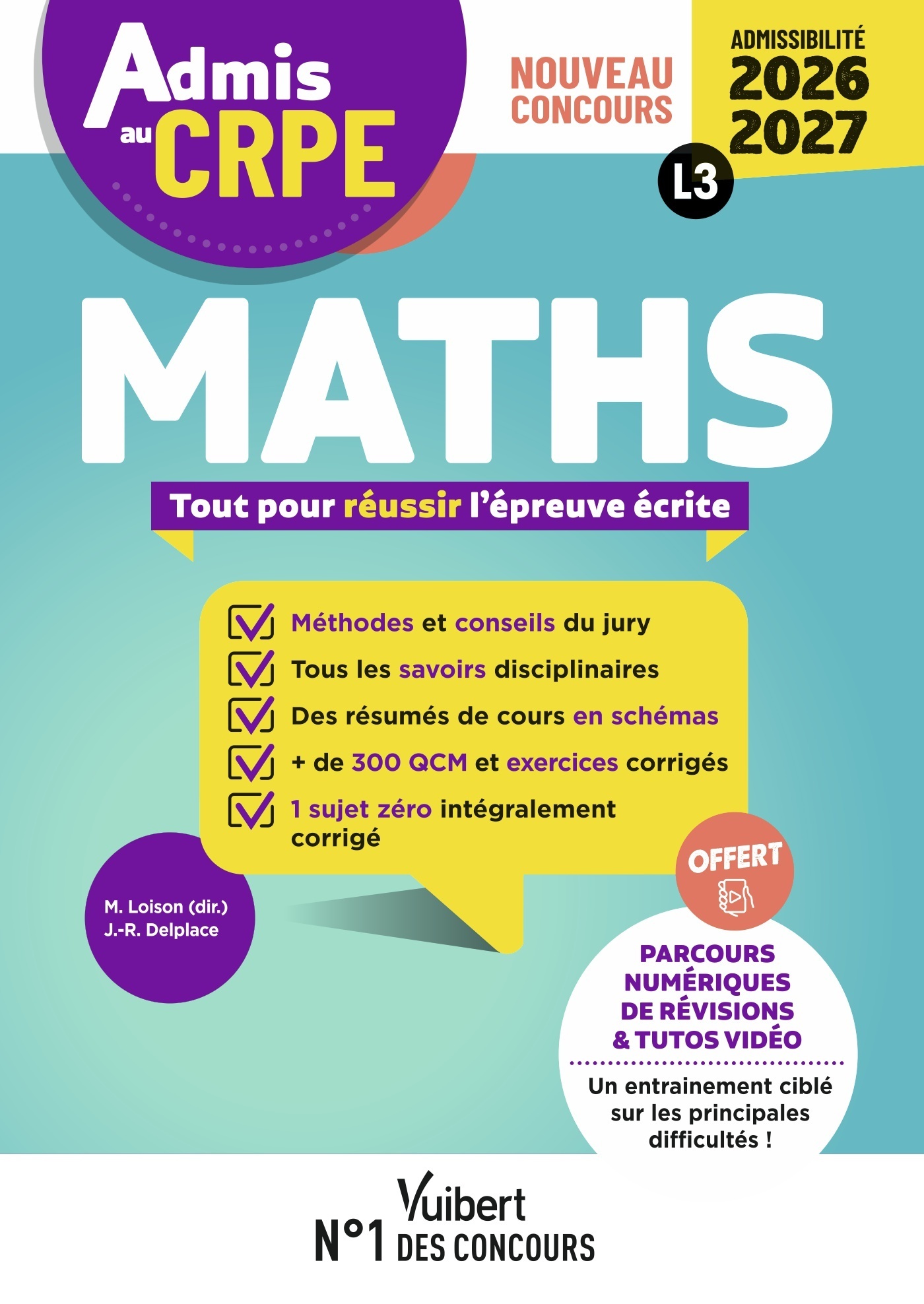 Admis au CRPE 2026-2027 - Epreuve écrite d’admissibilité L3 - Maths