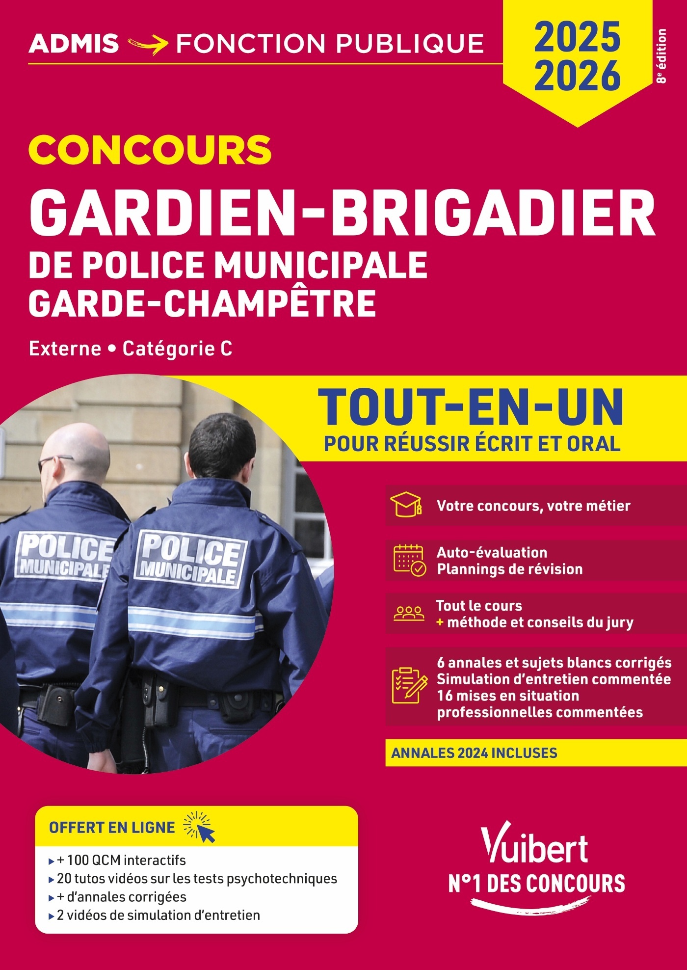 Concours Gardien-brigadier de police municipale et Garde-champêtre + vidéos d’entretien interactives - Catégorie C - Tout-en-un